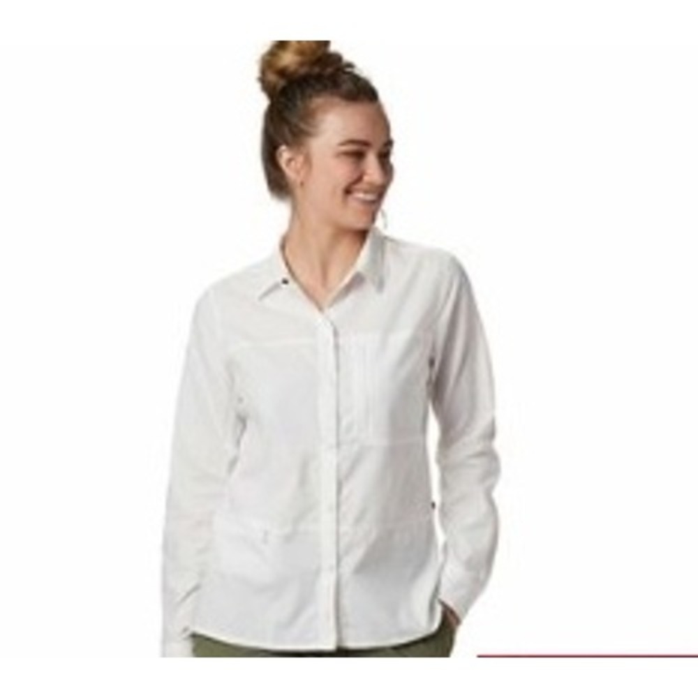 Mountain Hardwear Canyon Pro White Ripstop‎ Hiking Shirt Long Sleeve Large